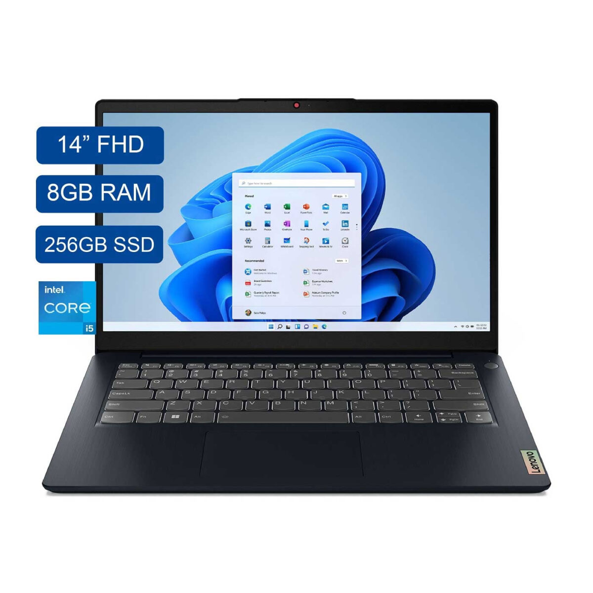 Computador Portátil LENOVO 14" Pulgadas IdeaPad 3 - Intel Core i5 - RAM 8GB - Disco SSD 256GB - AZUL - Imagen 2