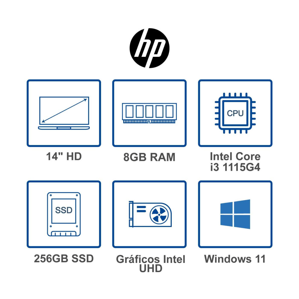Computador Portátil HP 14" Pulgadas Dq2528la Intel Core I3 - RAM 8GB - Disco SSD 256 GB – Plateado - Imagen 8