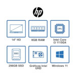 Computador Portátil HP 14" Pulgadas Dq2528la Intel Core I3 - RAM 8GB - Disco SSD 256 GB – Plateado - Imagen 8