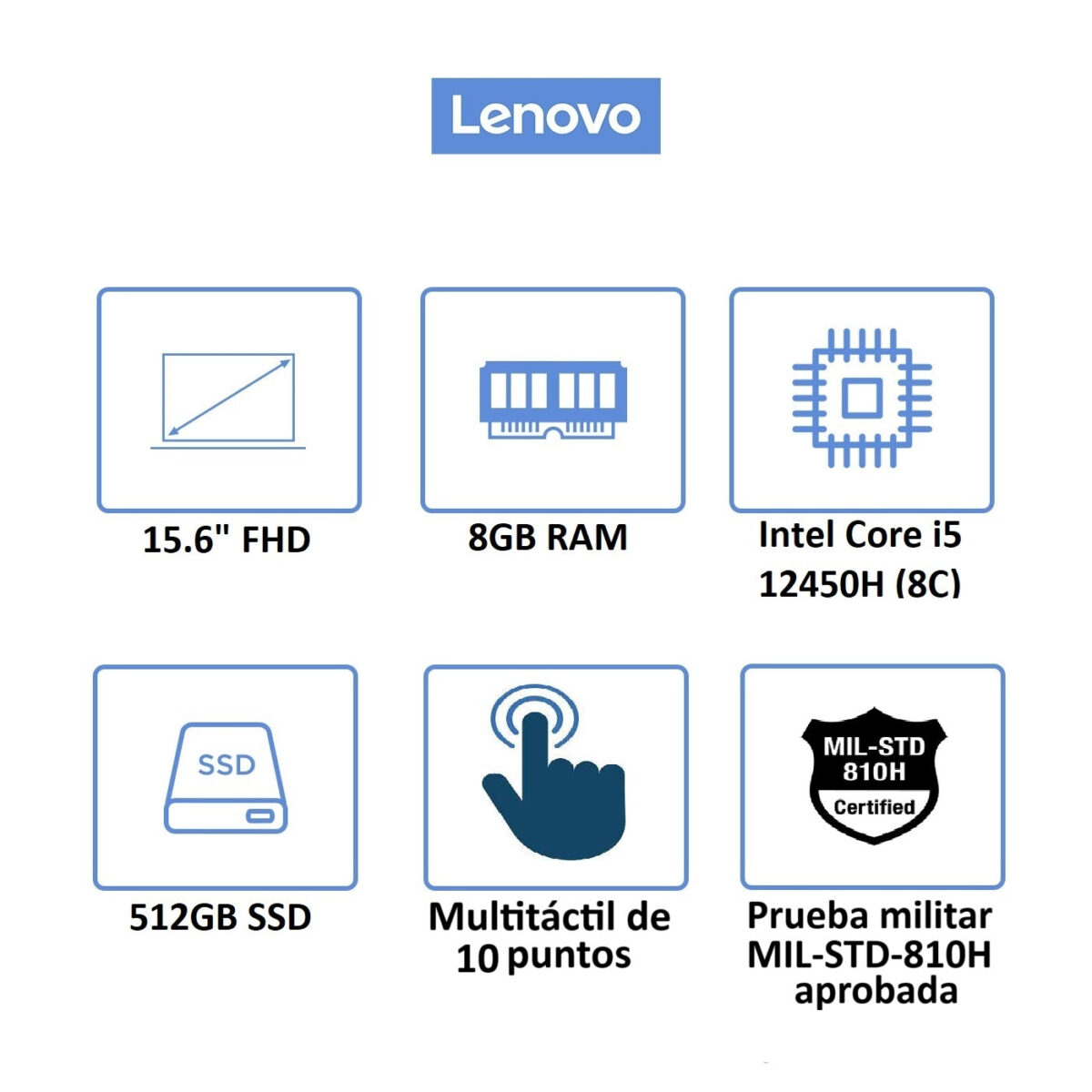 Computador Portátil LENOVO 15,6" Pulgadas IdeaPad Slim 3 Táctil - Intel Core i5 - RAM 8GB - Disco SSD 512GB - Gris - Imagen 7