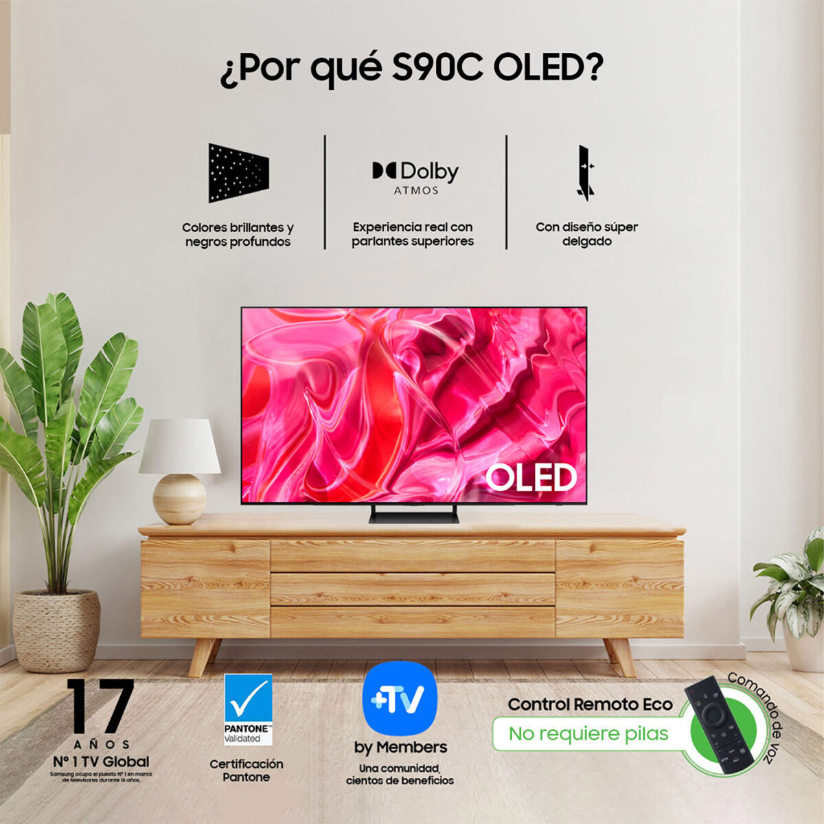 TV SAMSUNG 65 Pulgadas 165.1 cm QN65S90C 4K-UHD OLED Smart TV - Imagen 4