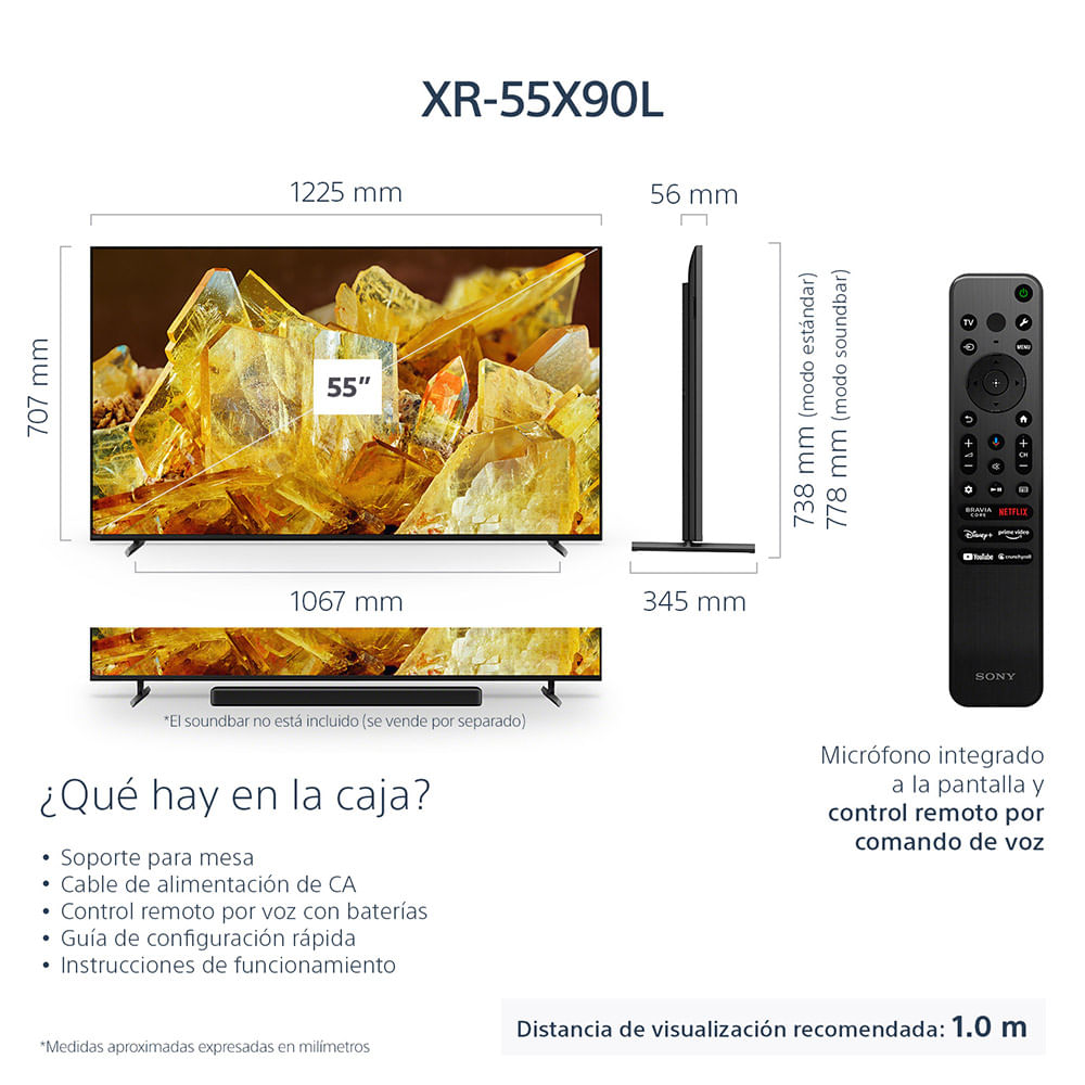 356971-1200-auto Televisor X90L | BRAVIA XR | Full Array LED | 4K Ultra HD | Alto rango dinámico (HDR) | Smart TV (Google TV) - Imagen 6