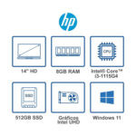 Computador Portátil HP 14" Pulgadas dq2510la - Intel Core i3 - RAM 8GB - Disco SSD 512 GB - Plateado - Imagen 8