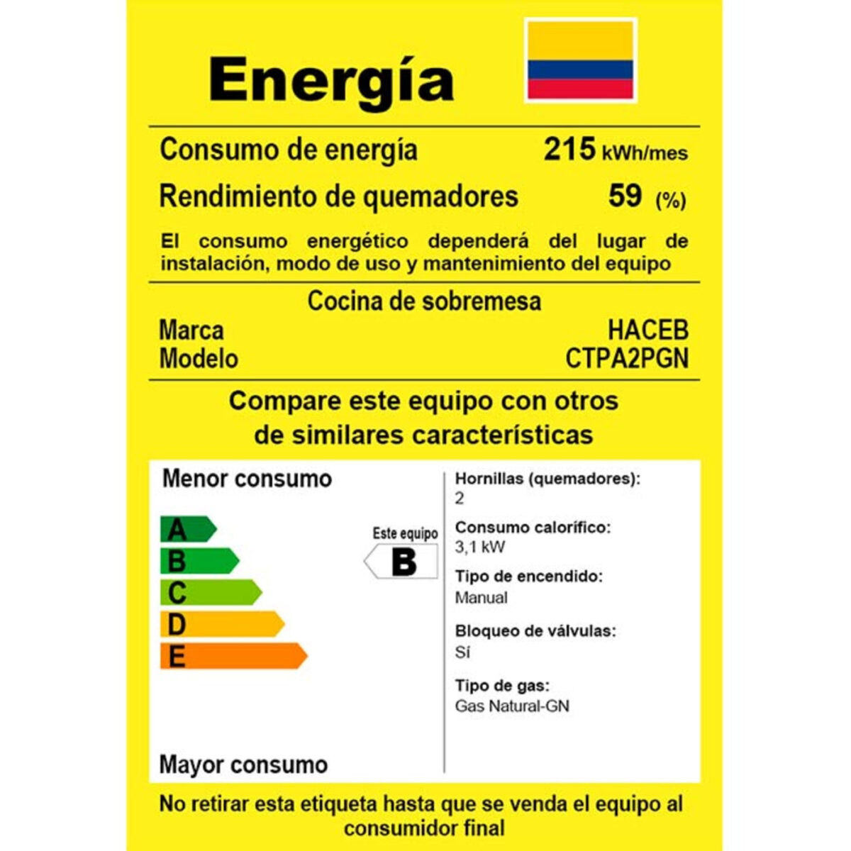 Estufa Gas Natural 2 Puestos / Haceb - Imagen 4